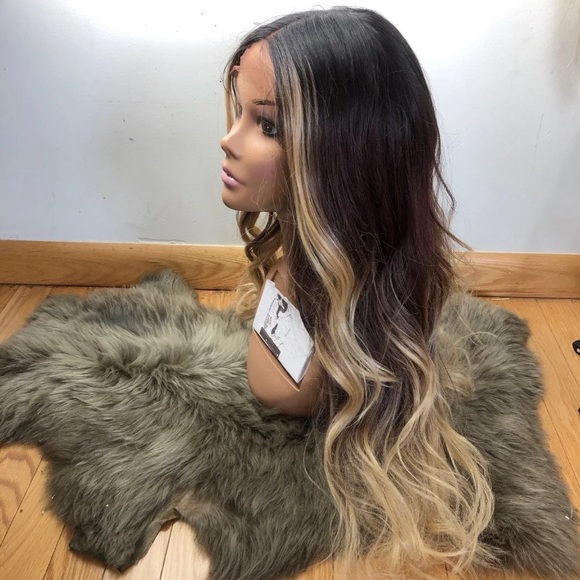 22” BLACK BROWN BLONDE OMBRÉ LACE FRONT WIG *NEW* main image 11
